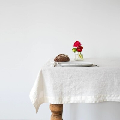 Linen Tales Off White Linen Tablecloth 55''x150''