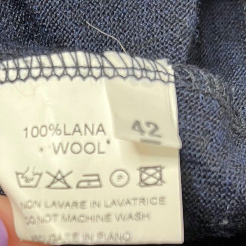 WHYCI Milano Sweater Womens 100% Wool Navy Blue I… - image 7
