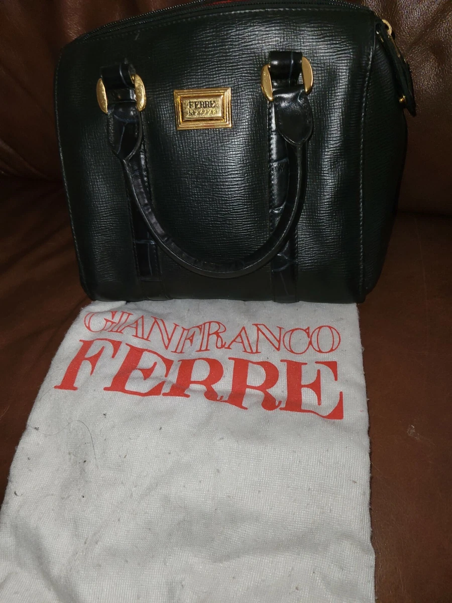 Gianfranco Ferre Black Leather Bag Vintage N0. 24742 | eBay