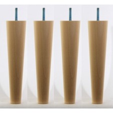 Set of 4 REPLACEMENT SOFA LEGS, WOODEN CHAIR LEGS TURNED LEGS 200mm Ref. E142