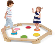 Kids Balance Beam Stepping Stones Set, 20 PCS Montessori Obstacle Course for Tod