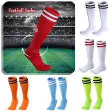 Men Kids Sport Football Soccer Long Socks Solid Knee High Bottom Non-slip Socks