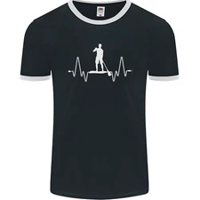 Paddleboard Pulse Paddle Boarding ECG Mens Ringer T-Shirt FotL