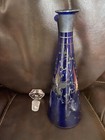 COBALT BLUE GLASS DECANTER - USED — photo 1