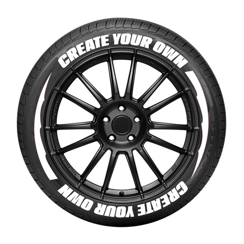 Color Lettering Wheels 8 Sets CUSTOM TEXT Tire Lettering Stickers 1.06