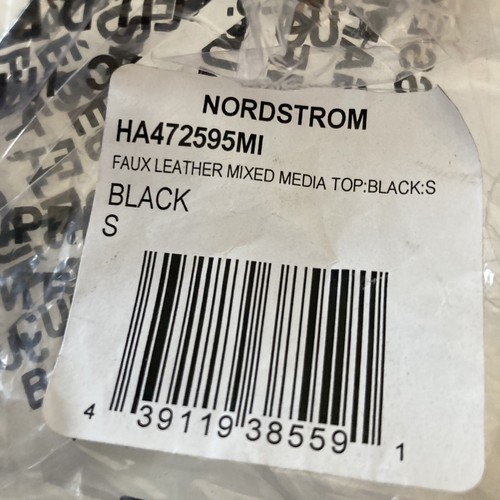 Halogen Womens Faux leather mixed media top Small Sleeveless Black $79 - Picture 6 of 6