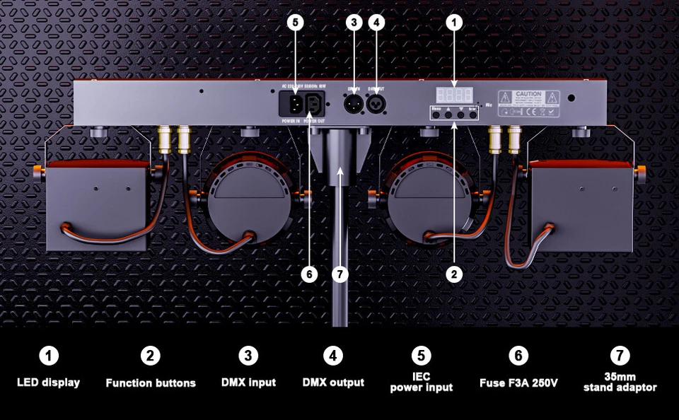4-Par Stage LEDs Lights DJ Band Lighting System Strobe Effect Light Party Disco - Image 2 of 4