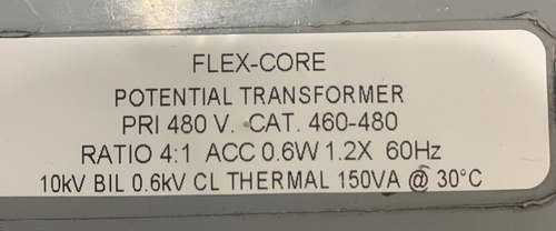 FLEX-CORE Cat 460-480 Type 460 Ratio 4:1 Potential Transformer NEW - Picture 6 of 6