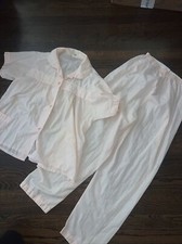 VTG JCPENNEYS PINk PEACH SLEEPWEAR GAYMODE PAJAMA SET SIZE "M" Embroidered  Sz8