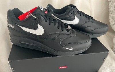 Supreme x Nike Air Max 1 Varsity Black Size 11.5 In-Hand Ships
