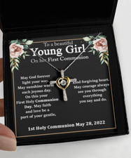 First Communion Gift for Her, 1st Communion Gift, Personalised Necklace for Girl