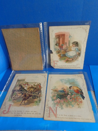 BEAUTIFUL LITHOGRAPH PRINT PAGES FROM ANTIQUE CHILDREN ABC BOOK- 1898 - Picture 6 of 12