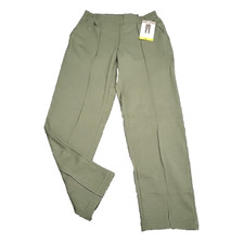Mondetta Ladies Pintuck Straight Leg Pull On Pants with Pockets Small Size Olive