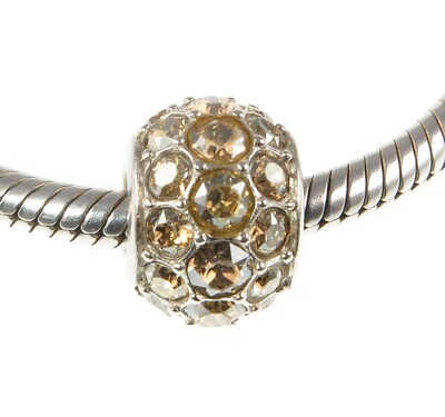 Chamilia 925 Silber & KRISTALL GOLDEN SHADOW SPLENDOR Charm Perle, Urlaub