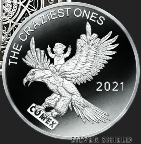 1 oz silver proof The Craziest Ones .999 Pure COA BOX wall st bets Eagle Comex