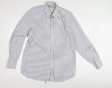 Jaeger Men's Multicoloured Striped Dress Shirt 15.5