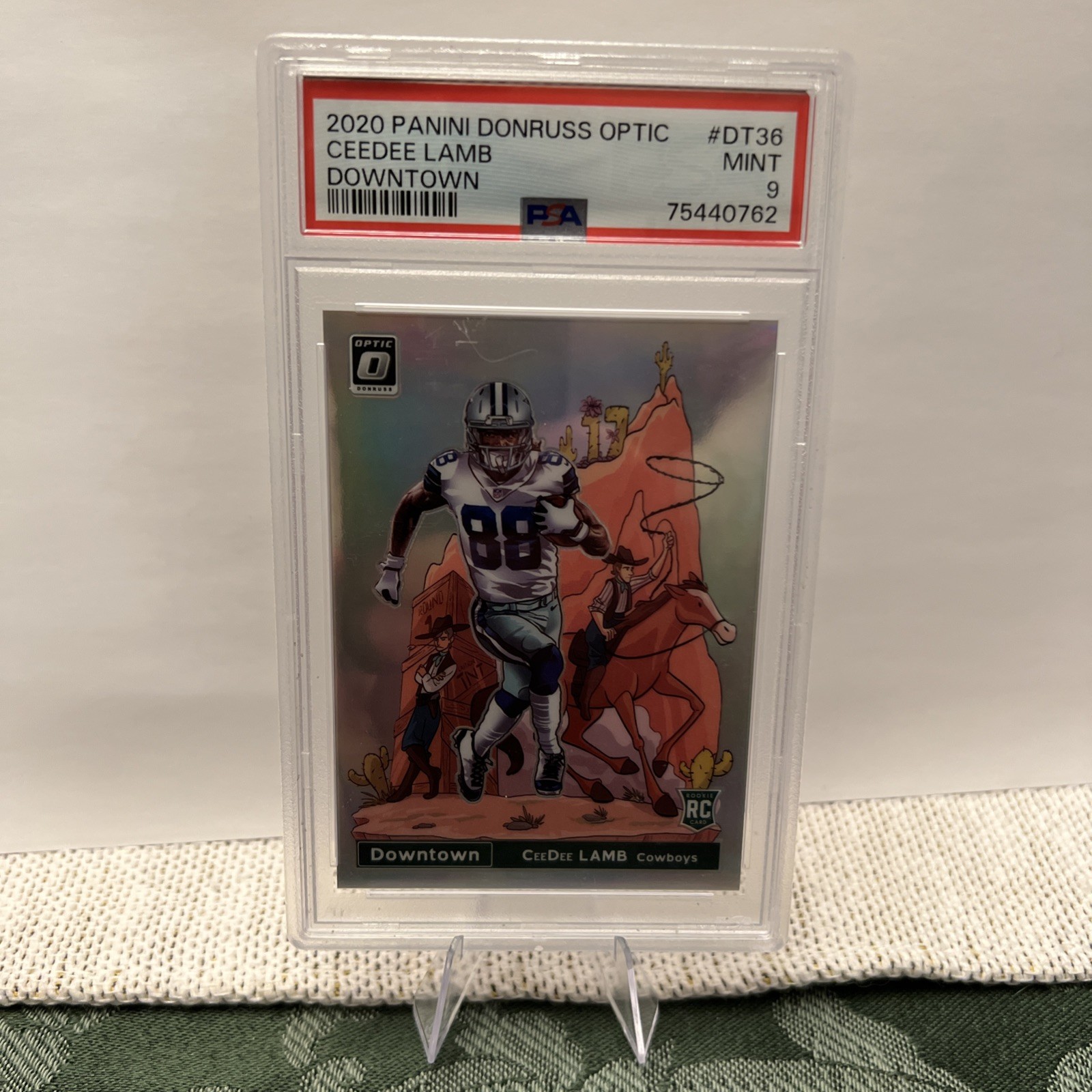 CEEDEE LAMB 2020 DONRUSS FOOTBALL DOWNTOWN! ROOKIE SSP COWBOYS RC PSA 9 Q5159