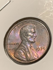 1974-P Lincoln penny UNC/AU toner