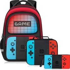 School Backpack for Boys - 3pcs Gamer Boys Backpack with Lunch Box and Pencil...