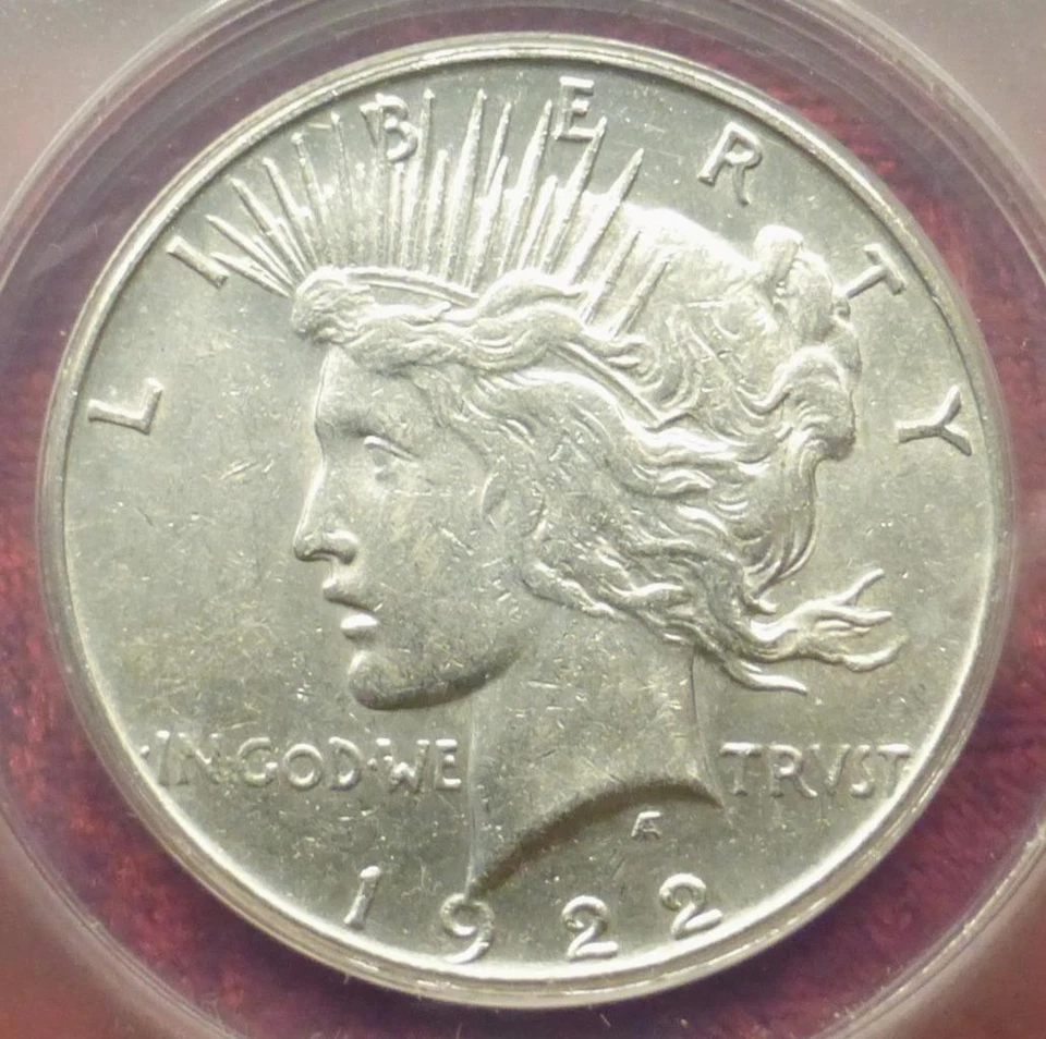 1922 S ANACS AU 50 Peace Silver Dollar, United States of America, Better S Mint - Image 3 of 4