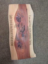 Red Cedar Laser Engraved Wall Art  " Fishing"