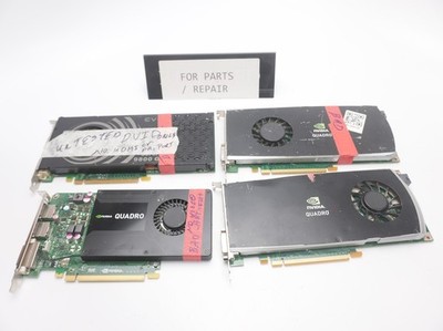 FOR REPAIR Lot of 4 Nvidia Quadro Graphics Cards 9800 GT FX 3800 K2200 GOLD