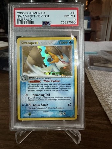 Pokemon Swampert EX Emerald Reverse Holo STAMPED #11 PSA 8