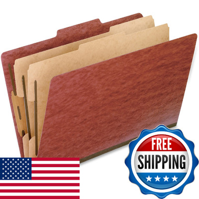 Pendaflex Top-Tab Pressboard Classification Folders, 2/5 Cut, Legal Size, Brick