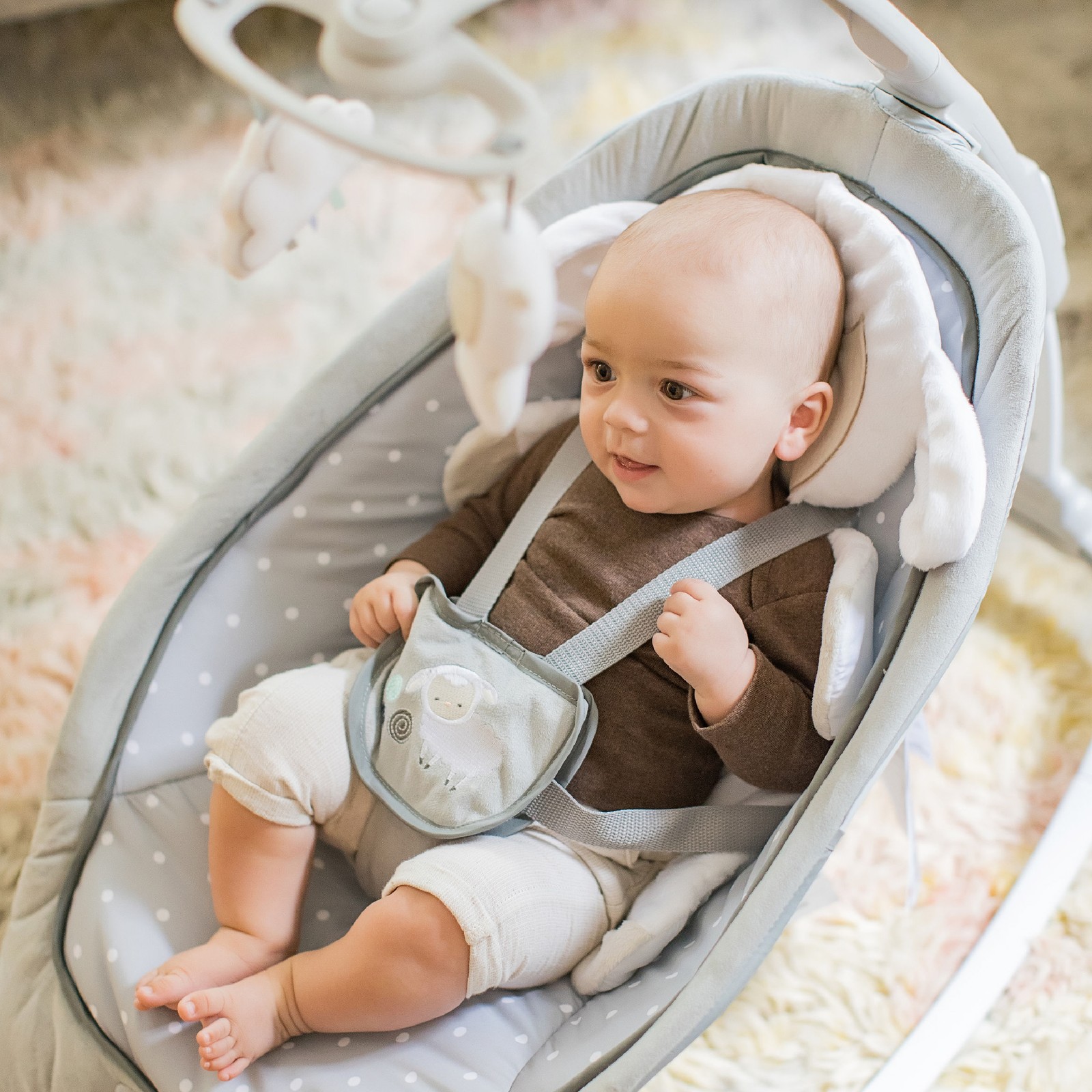Ingenuity Infant to Toddler Rocker and Baby Bouncer Seat, Cuddle Lamb