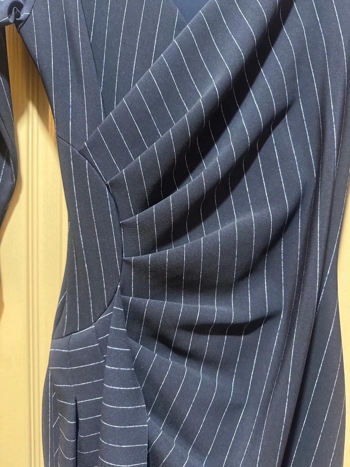 New Chiara Boni La Petite Robe Navy and White Striped Pencil Dress Size 40 (4) - Image 4 of 4