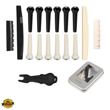 12pcs Guitar Bridge Pins Pegs and 2 Set Saddle Nut with 1pc Bridge Pin Puller...