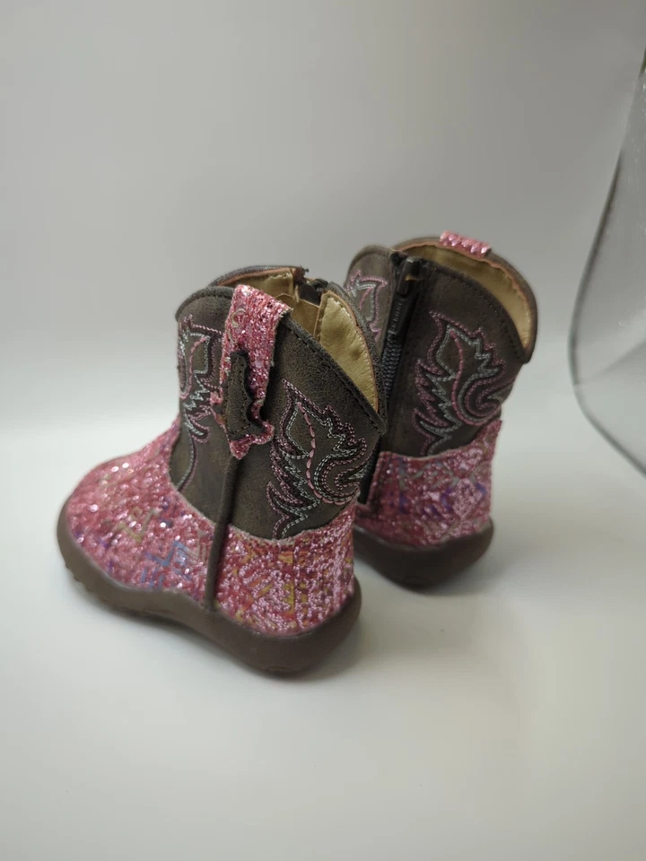 Botas Roper Infantiles Niñas Vaqueros Brillo Aztecas Marrón Talla 4 Foto 4 de 4