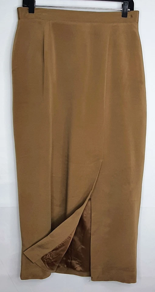 JH Collectibles Maxi Skirt Suit Jute 16 100% Silk Fully Lined Vintage  - Image 4 of 4