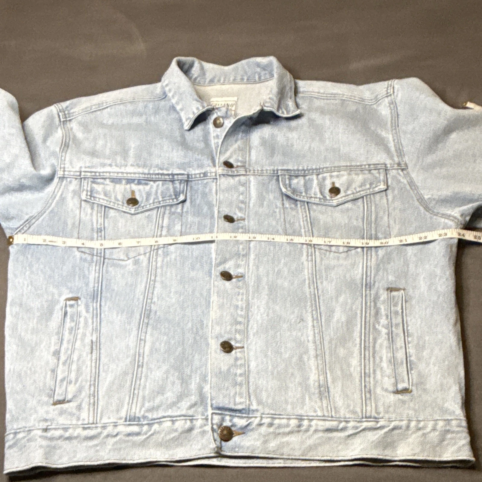 Vintage 90s Stefano Man Basic Original Design Denim Jacket Medium Light Wash Tru image 9