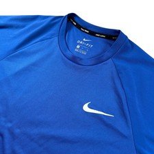Nike Swim Dri-FIT Medium Blue Swim Shirt Mens Swimming Rash Guard Top