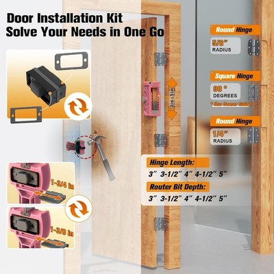 Door Hinge And Latch Installation Kit Plastic Red Accurate Door Hinge Mortis SET