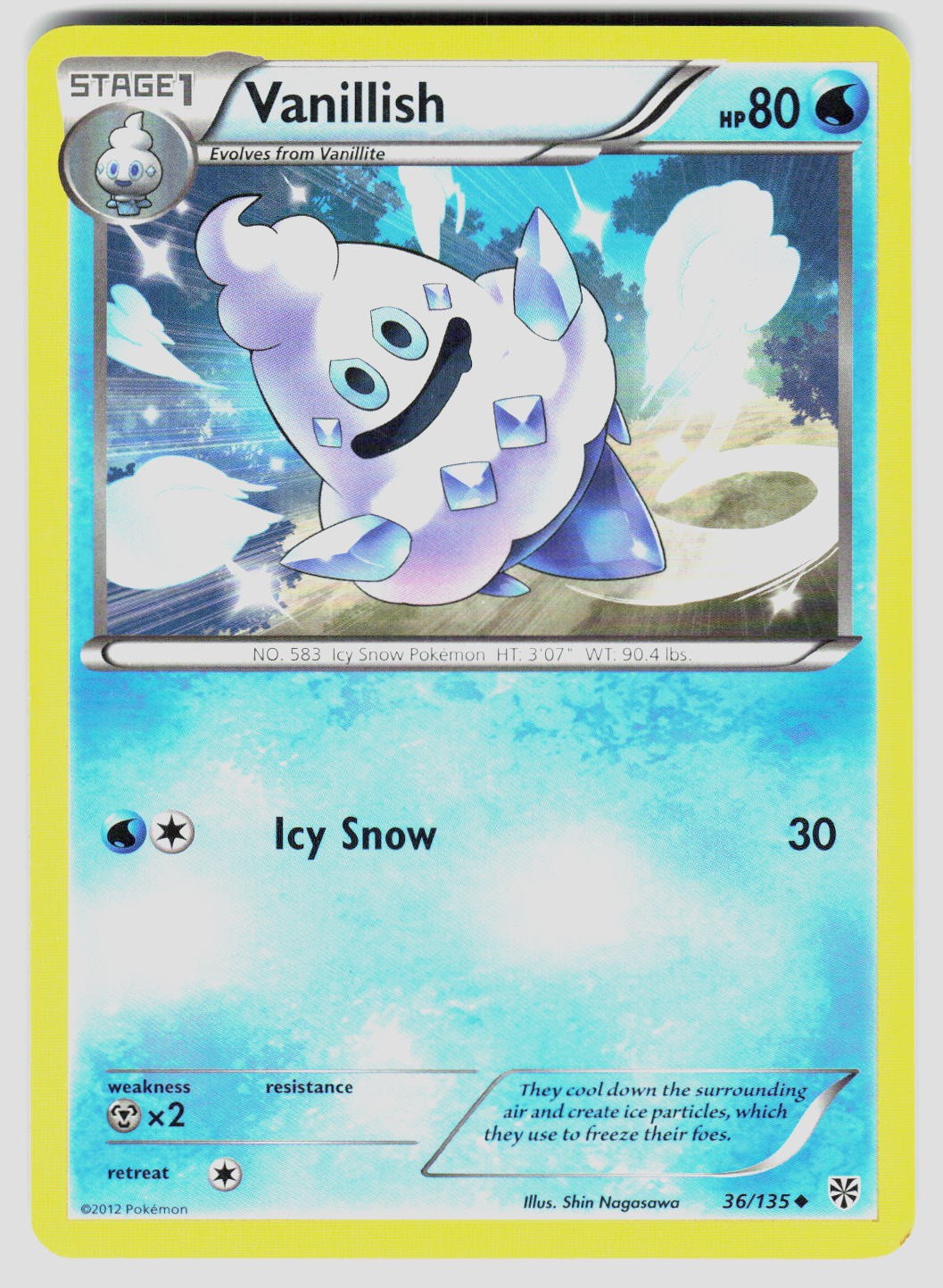 VANILLISH 36/135 UC PLASMA STORM POKEMON LP