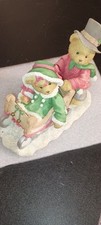 CHERISHED TEDDIES BOY PUSHING GIRL IN SLEIGH FIG.-LINDSEY  LYNDON-NEW/BOX-1997
