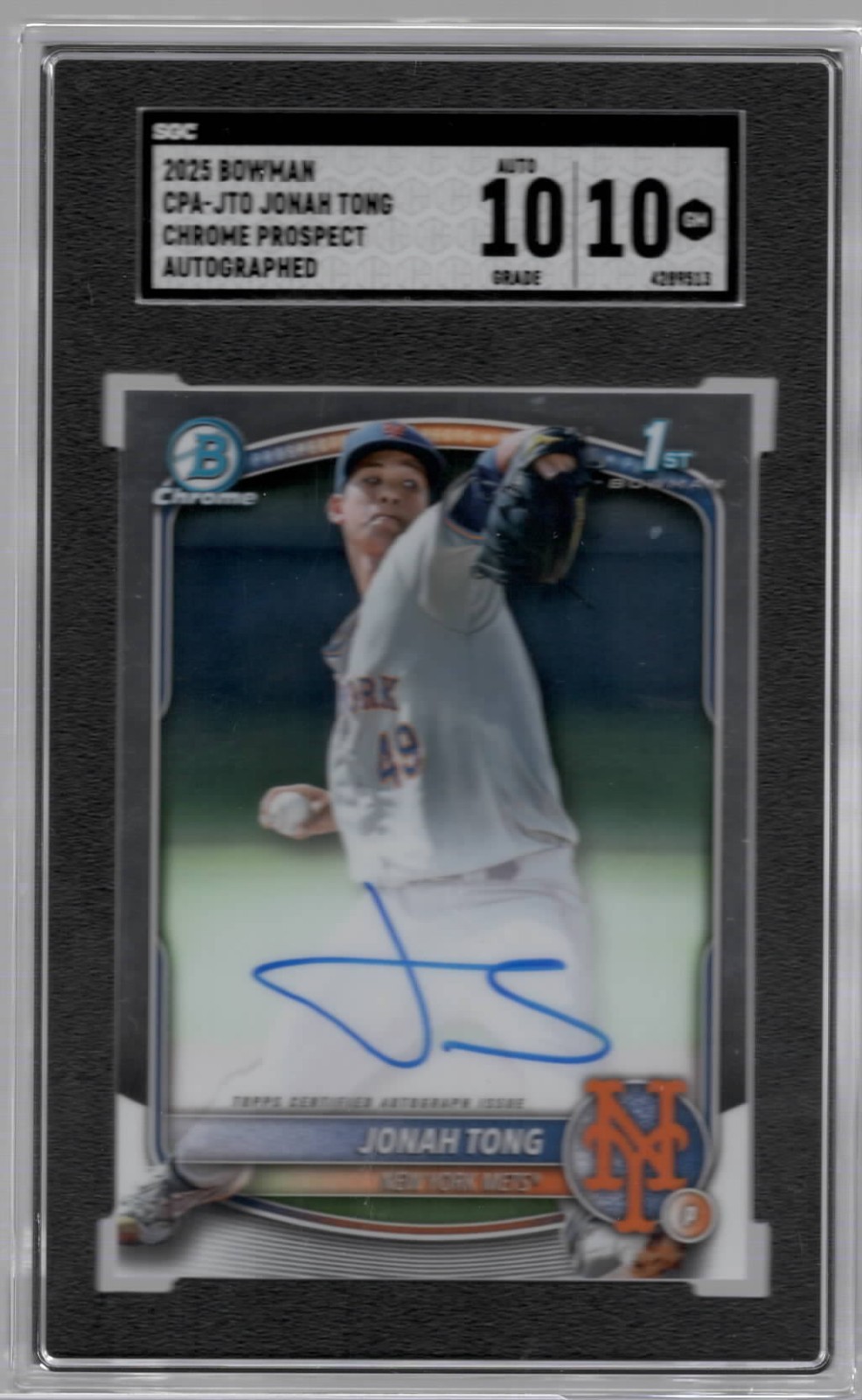 2025 Bowman Jonah Tong 1st Bowman Chrome Auto SGC 10 / 10