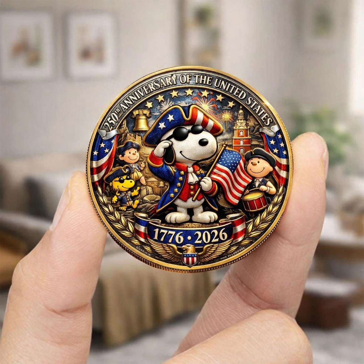 America 250th Anniversary Coin Peanuts Snoopy Charlie Brown 1776