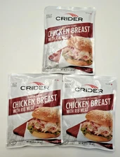 3 CRIDER Premium Chunk Chicken Breasts Pouches 10 oz - $ DONATED TO DISABLED VET