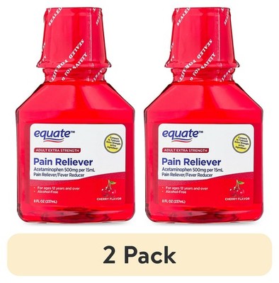 (2 Pack)  Extra Strength Acetaminophen Pain Relief Liquid, Cherry Flavor, 500 Mg
