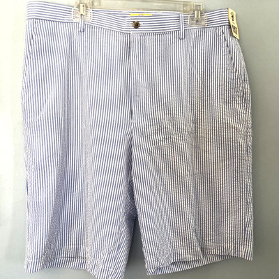DUCK HEAD Flat Front Type 37 Original Classic Fit Shorts Seersucker Waist 38 NWT
