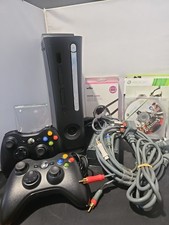 Xbox 360 Console Bundle 120GBHDD Black Complete 2x Controllers All Cables. Games