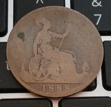 1888 Victoria One Penny Bun/Young Head Coin See Photo