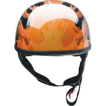 Medio casco gorro Z1R CC aprobado por el DOT - naranja fuego infernal - adulto talla grande Foto 2 de 4