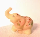 Fenton Burmese Glass HandPainted Elephant Figurine - Glows