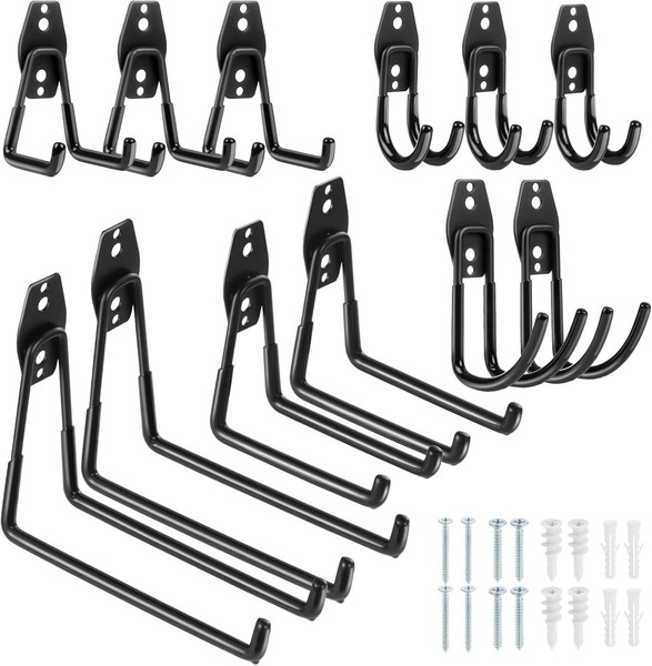 12 StüCk Wandhaken Garage Schwerlast Garagenhaken Wandhaken Schwarz GeräTehaken-image