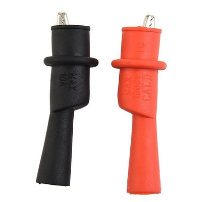 1Pair Wire Tips Test Clip Clamp Red+Black for Multi-Meter Tester AC DC 10A 1000V