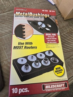 = Milescraft 1228 Turnlock Compatible Metal Router Bushing Set 10 PCS Wave Wash